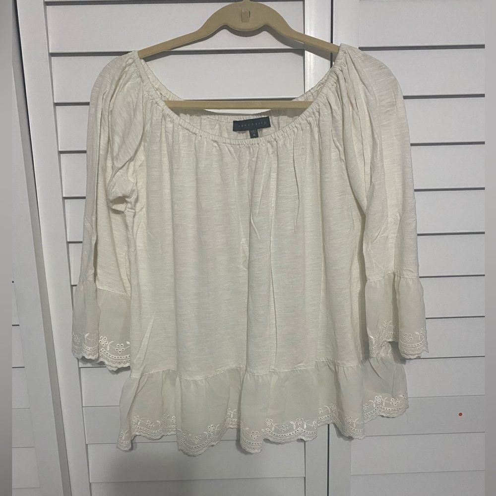 Ivory Embroidered Women's Top